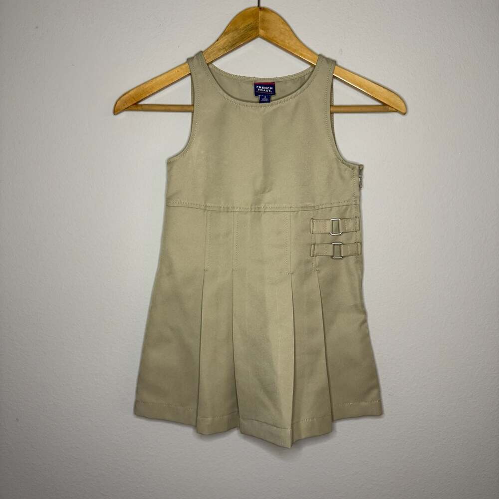 French Toast Girls Khaki School Uniform Pleated Jumper Dress Size 5
